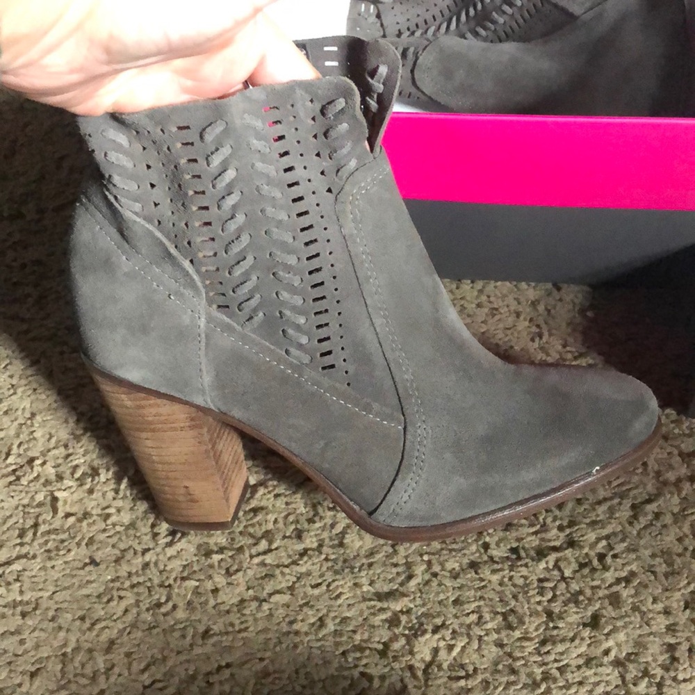 Vince Camuto grey suede booties
